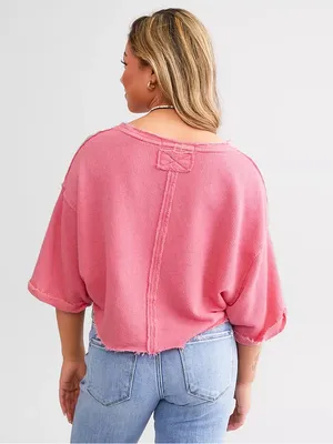 Free People Off My Mind Cropped T-Shirt Pink thumbnail 1