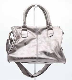 Unbranded Satchel Women Medium Pewter Metallic Crossbody Buckle Silver Excellent thumbnail 1