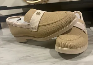 Women's Liana Casual Slip-On Loafers in Beige with Ivory Strap thumbnail 1