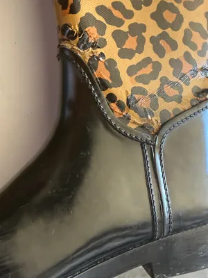Coach Leopard Print Winter Rain Boots - Black & Tan 7 thumbnail 2