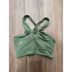 Lululemon Key to Balance Tank Top Olive Green Nulu‎ Yoga Crossback Crop Size 6 thumbnail 2
