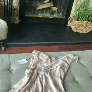 NWT LPA The Label Revolve Pink Ruffle Lavender‎ Floral Maxi Dress Size Medium thumbnail 7