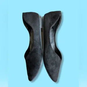 Women’s FASHION Black Pointed Toe Ballet Flats Faux Suede Size 42 = US 9 thumbnail 2