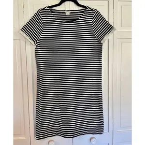 J. Crew striped ruffle sleeve shirt sleeve dress medium thumbnail 3