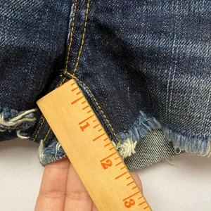 American Eagle Blue Micro Denim Jean Shorts Distressed Frayed Hem‎ Junior Sz 25 thumbnail 6