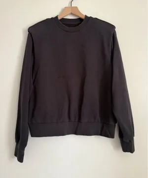 Pistola Kirsten Shoulder Pad Crewneck Sweatshirt Black S thumbnail 1