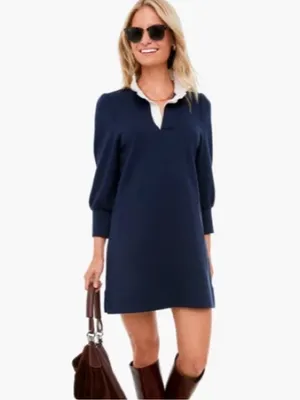 NWOT Tuckernuck Pomander Place Charlotte Navy Terry Collared Dress thumbnail 2