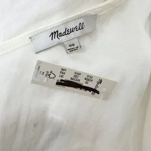 Madewell One Shoulder Midi Dress Linen Blend Lighthouse Minimalist US 00 NWT thumbnail 7