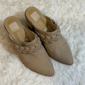 Dolce Vita Braided Tan Mule Heels Womens 9 Beige Pointed‎ Toe Block Heel Slip On thumbnail 5