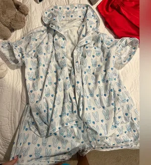 Rabbit Pajama Set Blue Size XL thumbnail 1