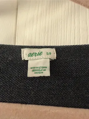 aerie Black Long-Sleeve Drawstring Waist Jumpsuit thumbnail 2