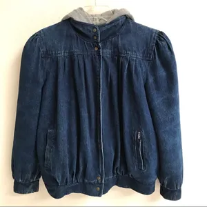 Vintage Dawn 90s denim jacket with built-in hoodie L‎ thumbnail 4