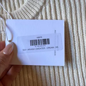 NWT NIA Cream Arianna Ribbed Knit Sweater thumbnail 4