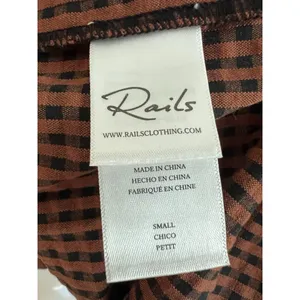 RAILS Dress Size‎ S Brown Black Khloe Russet Gingham Seersucker Mini Puff Sleeve thumbnail 9