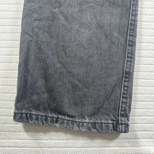 Aeropostale 90's Baggy Black Wash Button Fly Distressed Denim Jeans Size 0 thumbnail 10