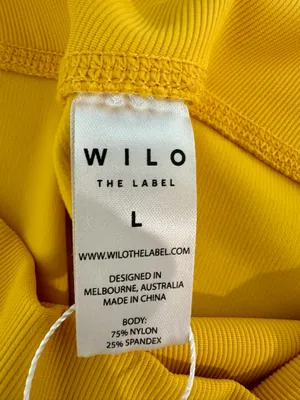 NWT WILO The Label Butter Yellow Ribbed High Rise Leggings L thumbnail 5