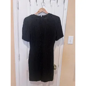 Royal Feelings VTG 80s SILK SEQUIN Dress Flapper 1920s Inspired Black size 10 thumbnail 6