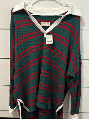 Free People Striped Travis Polo NWT thumbnail 2