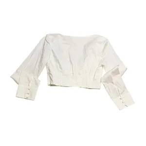 ✨Meshki Zahara Corset Shirt White‎ Long Sleeve Crop Top NWT XS✨ thumbnail 4