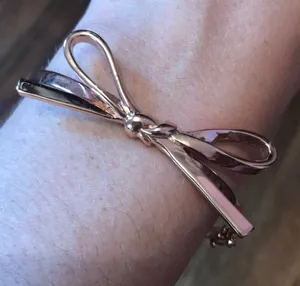Kate Spade Rose Gold Ribbon Bangle thumbnail 1