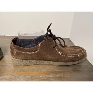 Yellow Box Brown Suede Leather Lace Up Moccasin Shoes Size 9 thumbnail 4