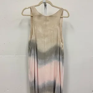 Boutique‎ Made In Italy Tie Dye Neutral High Low Sleeveless Maxi Dress Beige Med thumbnail 5