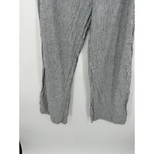 Michael Kors Black Striped Linen Wide Leg Pants Womens 16 Coastal‎ Resort thumbnail 3