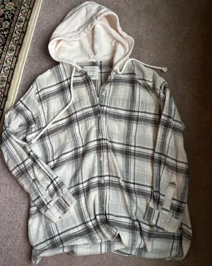 American Eagle Hooded Flannel Plaid thumbnail 2