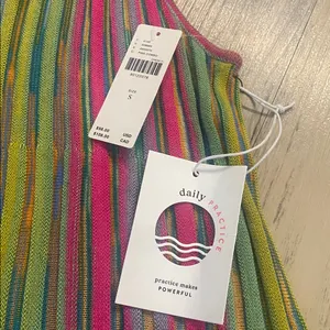 Anthropologie Daily Practice Cheap Shot Multicolor Rainbow Sweater Dress SMALL thumbnail 7