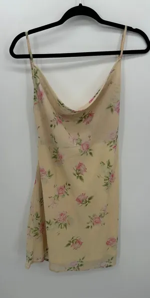 Reverse Womens Yellow Floral Y2K Mini Dress‎ Size M Slip Dainty Feminine Fairy thumbnail 1
