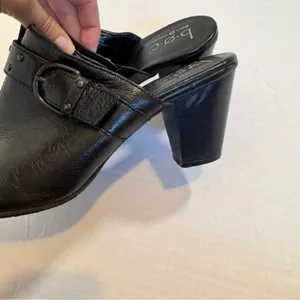 BOC Black Patent Leather Clog Mule Womens 9 Fall Casual Heels Boho Slip On thumbnail 4