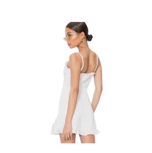 Superdown Charlee White Frill Cami Dress medium  thumbnail 2