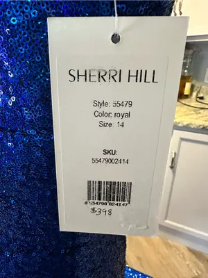 NWT Sherri Hill Royal Blue Sequin Evening Gown thumbnail 5