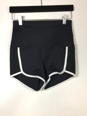 Free People Sporty Black High-Rise Athletic Shorts with White Trim thumbnail 7
