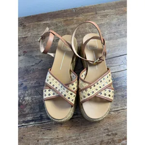 Dolce Vita Wriley Crossband Raffia Woven Demi Wedge Sandals size 9 thumbnail 4