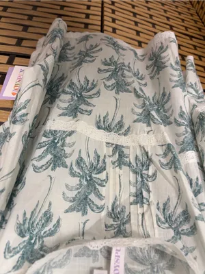 Joyspun white and green palm print short set size 3X thumbnail 3
