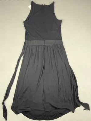 LOFT Black Sleeveless Drop Waist Midi Dress NWT 8 thumbnail 1