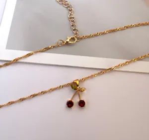 Cherry Pendant Necklace for Women thumbnail 2