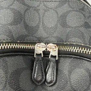 Coach Court Signature Canvas Pebble Leather Backpack Black Women One Size thumbnail 2