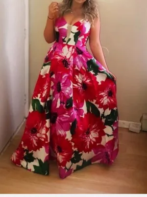 B. Smart Floral Prom Dress - Spaghetti Straps quinceañera with crinoline thumbnail 14