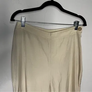 We The Free Cream High‎ Rise Flowy Side Zipper Button Beach Pants thumbnail 3