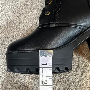 Women’s Black Lace Up Chunky Heeled Platform Boots Size 5.5 (EU 36) NEW thumbnail 11