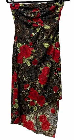 Vintage 90s Y2K Goth Fairy California Concepts dress asymmetrical Medium Floral‎ thumbnail 1