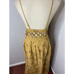 New Farm Rio Coconut Tree Tapestry Macrame Yoke‎ Maxi Dress XS thumbnail 8