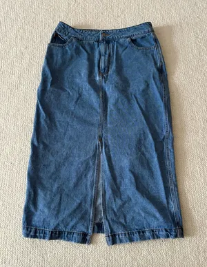 Velvet Heart Denim Midi Skirt thumbnail 1