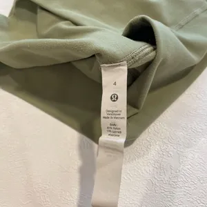 Lululemon High Rise Biker Shorts Women Size 4 Olive Green Stretch Athletic thumbnail 3