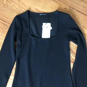 Zara Black Scoop Neck Long Sleeve Dress NWT thumbnail 3