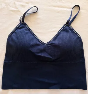 Nautica Intimates Navy Ribbed Brami Cami V-Neck Adjustable Straps Women’s L thumbnail 1