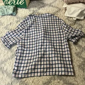 Cotton On Button Up Plaid Cute Ruffle Hem Short Sleeve Cropped Polo thumbnail 6