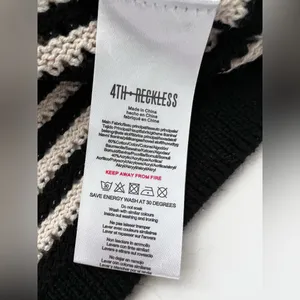 4th & Reckless Albi Knit Maxi Dress in Black and Cream Stripe crochet S thumbnail 7